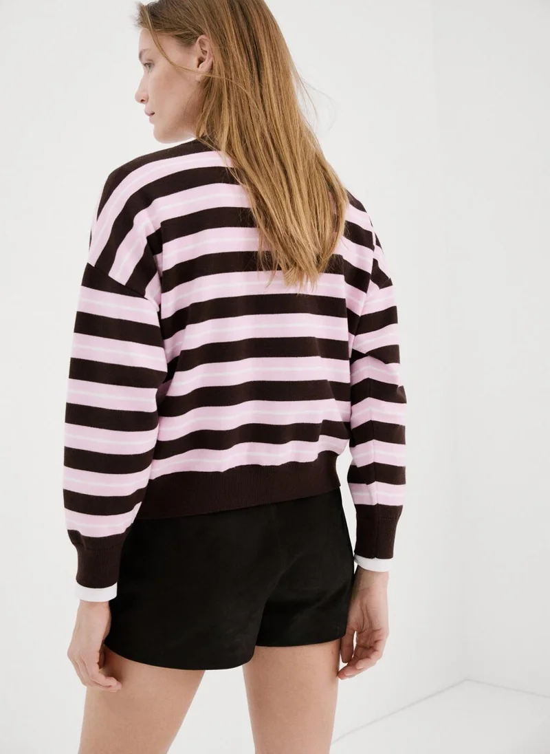 مانجو Knit striped sweater